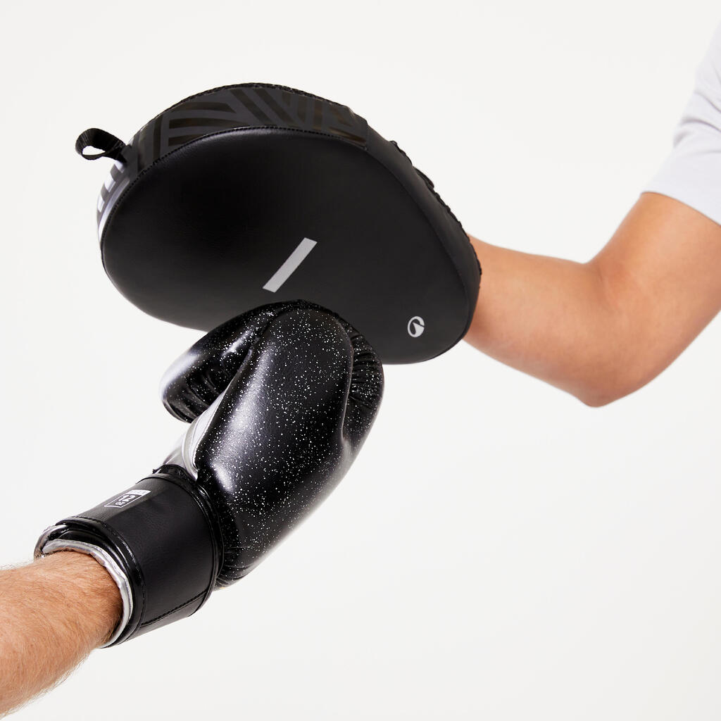 Curved Punch Mitts with Fastener Strap - Black